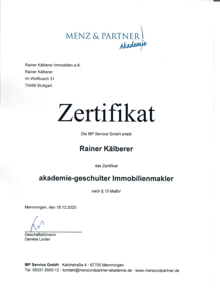 gesetzliche Weiterbildung Immobilienmakler